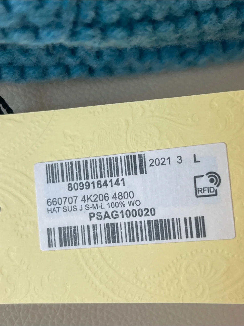 Gucci Kids Wool Turquoise Pom Pom Knit Hat